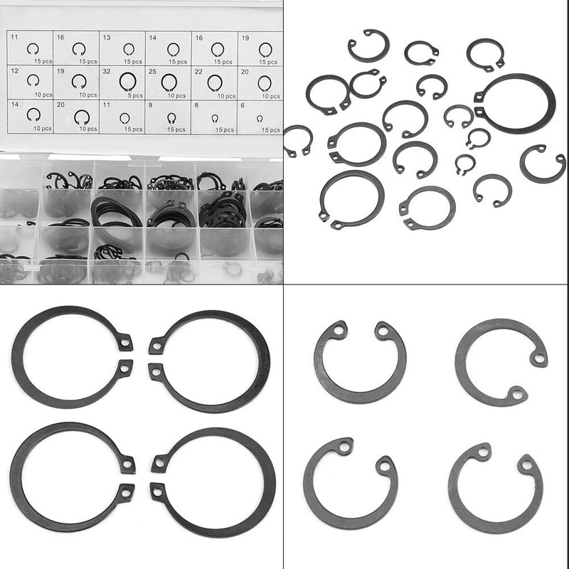 225pcs Portable Internal & External Snap Retaining Ring Circlip Assortment