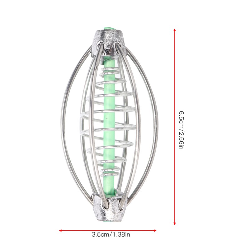 10PCS Stainless Steel Spring Fishing Feeder Bait Cage Holder Tackle