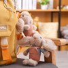Galepromot 1Pc White 16cm Keychain Decoration,Plush Keychain Overalls Dress-up Long