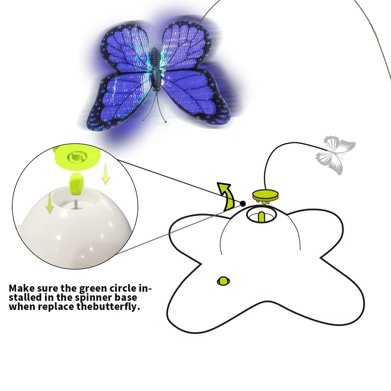 ALL FOR PAWS Interactive Cat Butterfly Toy with Two Replacement