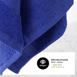 BaSaTex Terry Towelling Guest Towels 30 x 50 cm Set of 10 Guest Towels 100% Cotton Made in Green Colour: Royal Blue