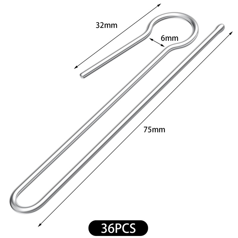 36 PCS Metal Long Curtain Hooks