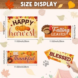 Abilat 20 Pcs Thanksgiving Yard Signs Turkey Pumpkin Yard Outdoor Decorations for Yard Garden Lawn Patio Scarecrow Outdoor Fall Decor