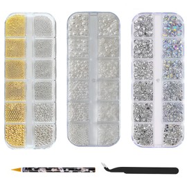 5Pcs Pearl Stickers, Nail Charms, Nail Gems, Stick on Gems, Gem Stickers, Small Stickers for DIY Nail Art Decoration