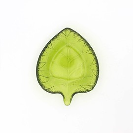 Tomo Corporation Glass Leaf Plate, Lime Green