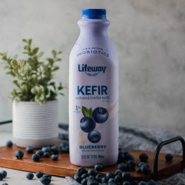 LIFEWAY Blueberry Kefir - 6 Pack, 32 fl oz - Probiotic Dairy Drink Shake Protein