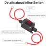 10AWG DC 12V Inline Switch, daitoku DC 5-24V DPST Dual