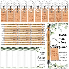 30 Sets Employee Appreciation Gifts Motivational Quote Pens with Thank You Cards Inspirational Keychains Back to School Gifts Leave Gift Thank you Gift for Coworker Staff Teacher Students Volunteer