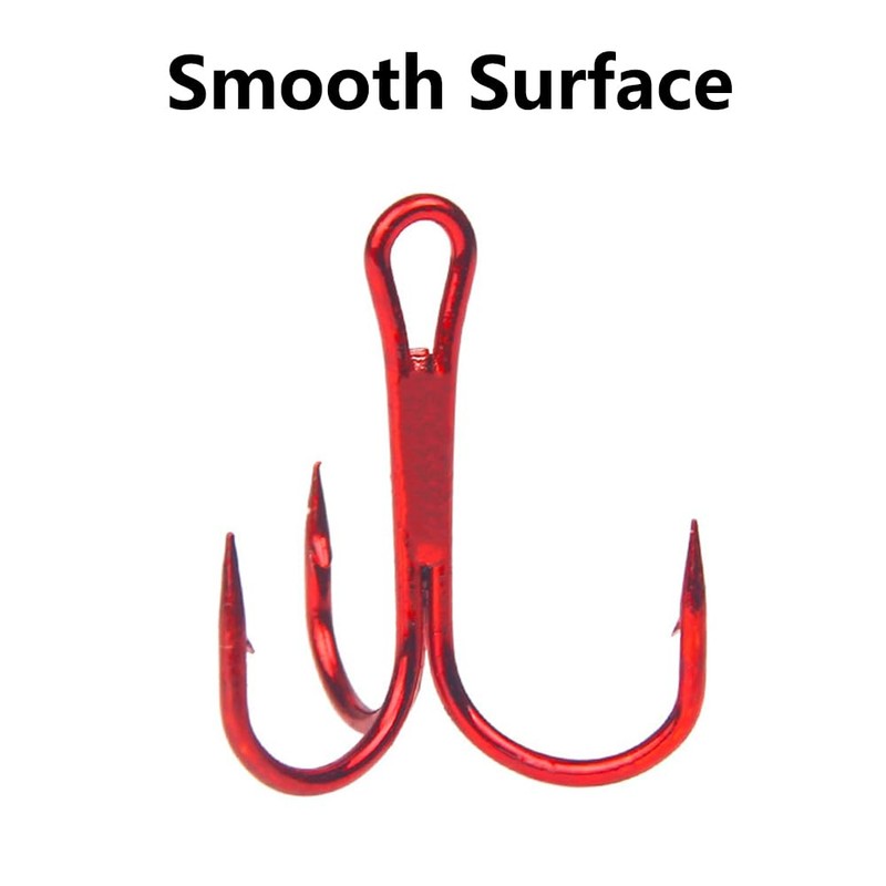 Treble Fishing Hooks, 80PCS Small Round Bend Triple Hard Lure