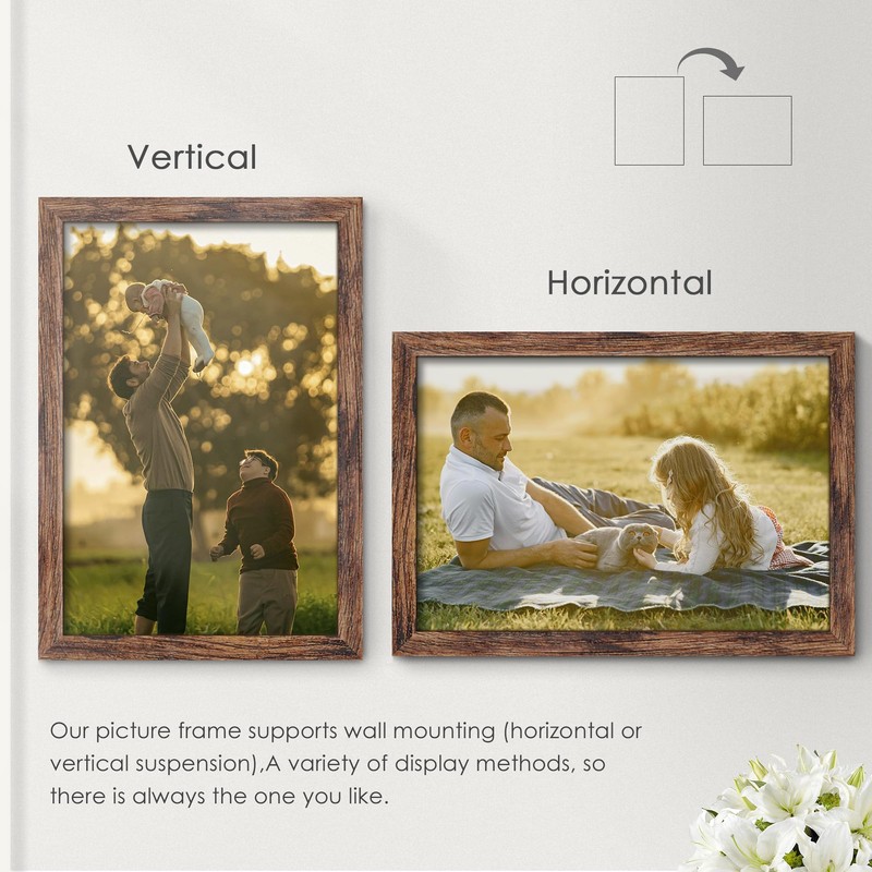 Fisnish 16x24 Picture Frame, Classic Brown 16 x 24 Poster