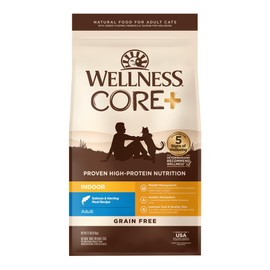 Wellness CORE+ Natural Grain-Free High Protein Adult Dry Cat Food, Salmon and Herring Meal, Indoor Recipe, 11 Pound Bag