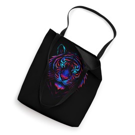 Futuristic Geometric Tiger Head in Vibrant Electric Colors Tote Bag