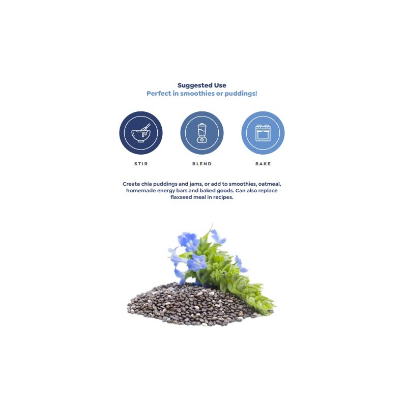 Raw Nutritional Organic Chia Seeds | Complete Source of Vegetable