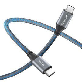 Sonero® USB-C auf USB-C Kabel, 4K 60Hz Bildübertragung, USB 3.2 Gen 2, DP Alt Mode, 10 GB/s Datenübertragung, 5A/20V/100W mit E-Marker Chip, grau/blau, 1,00 m