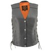 Milwaukee Leather MLL4500 Women's Side Lace Black Leather Vest with