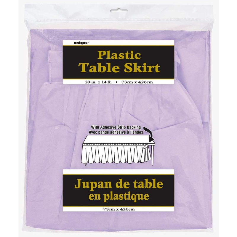 14ft Lavender Plastic Table Skirt