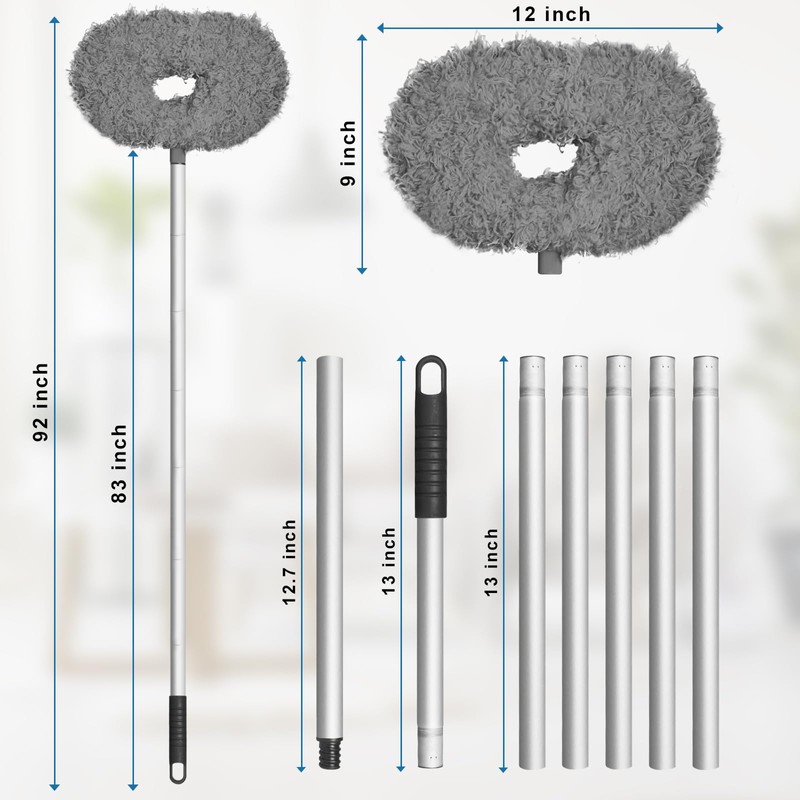 Eunice 7FT Ceiling Fan Duster with Extension Pole, Adjustable and