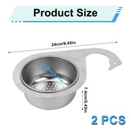 2pcs Swan Sink Strainer Basket, Premium Stainless Steel Hanging Kitchen Sink Filter Basket Quick Drain Practical Kitchen Tools for Fruit Vegetable(Silver, Large)