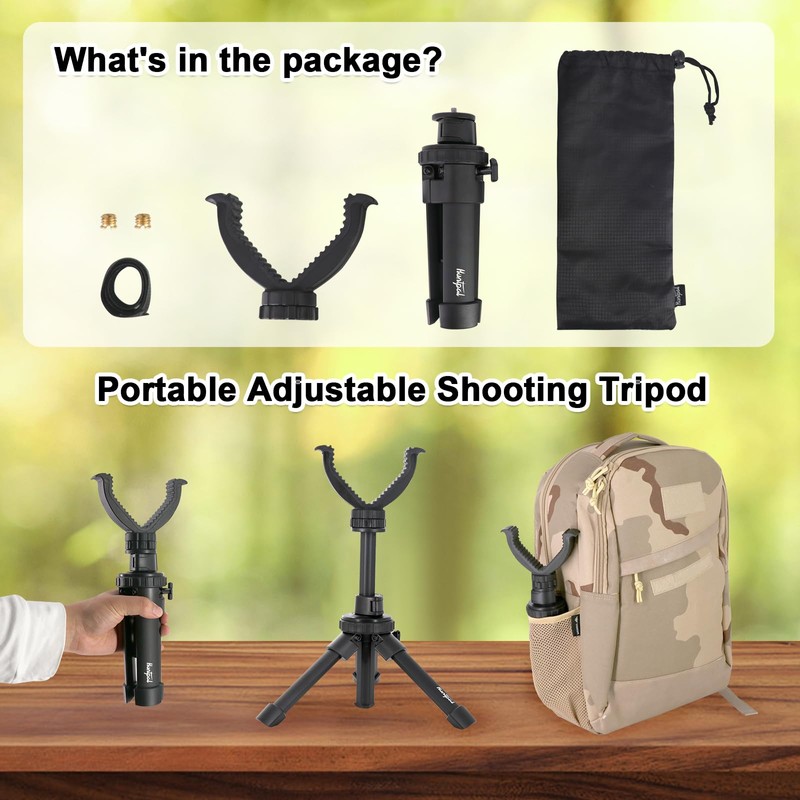 HUNTPAL Portable Shooting Tripod Rapid Shooting Stick Gun Rifle Rest