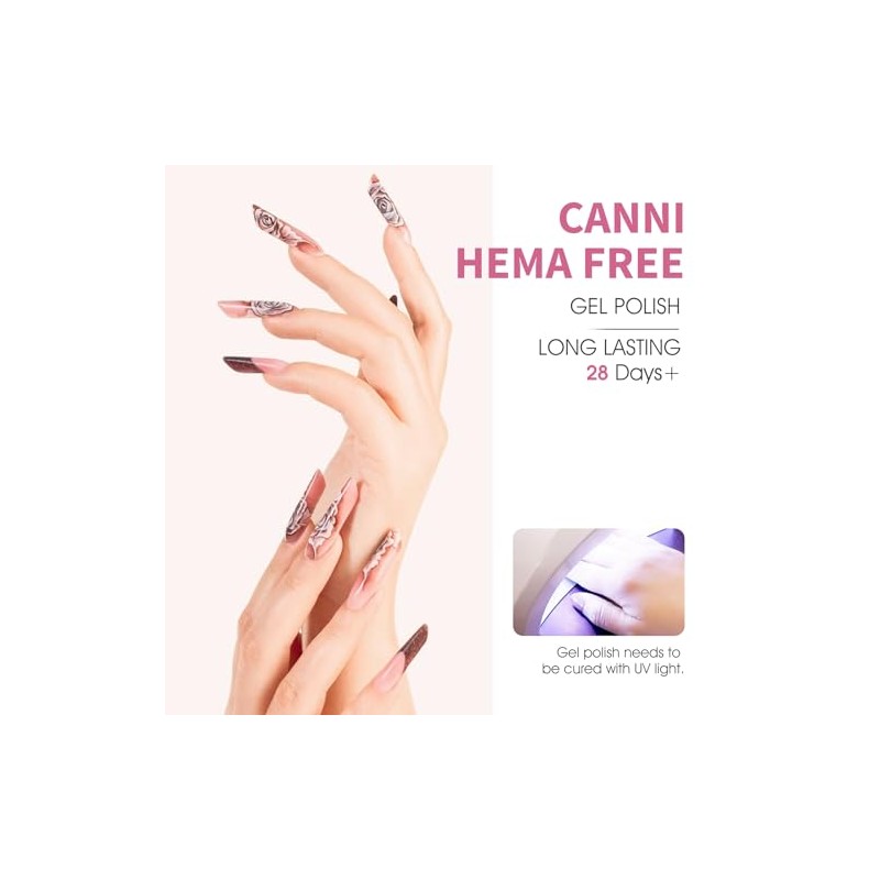 CANNI- SET DE ESMALTES DE UÑAS EN GEL ROSADO DE