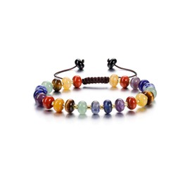 GEHECRST Gemstone 7 Chakra Bracelet Healing Stones Bracelet Adjustable Bracelets Stones Yoga Healing Reiki Energy Therapy Lucky Bracelets Women Girls