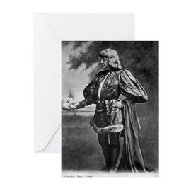 CafePress Sarah Bernhardt Hamlet Antique Blac Greeting Cards Folded Greeting Cards (10-pack) Matte