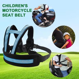 Clobeau Child Motorcycle Safety Harness Reflective Strip Breathable Adjustable with Two Handles Motorcycle Harness Anti-fall Child Safety Harness for Kid 2-12Years Safety Harnesses Bike Safety Belt