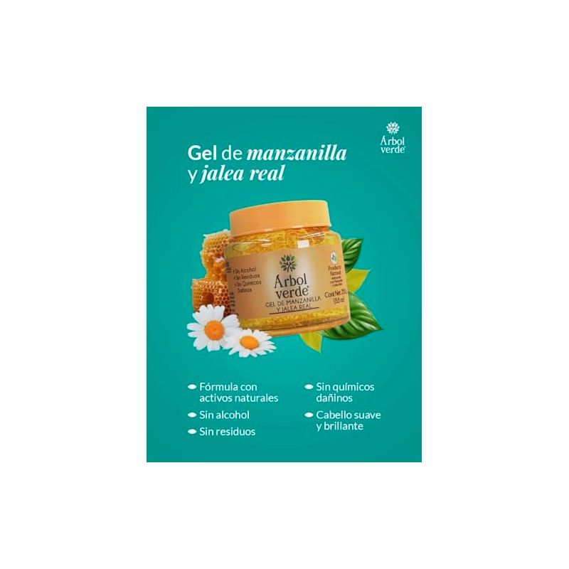 Árbol Verde Gel de Manzanilla y Jalea Real 250 g