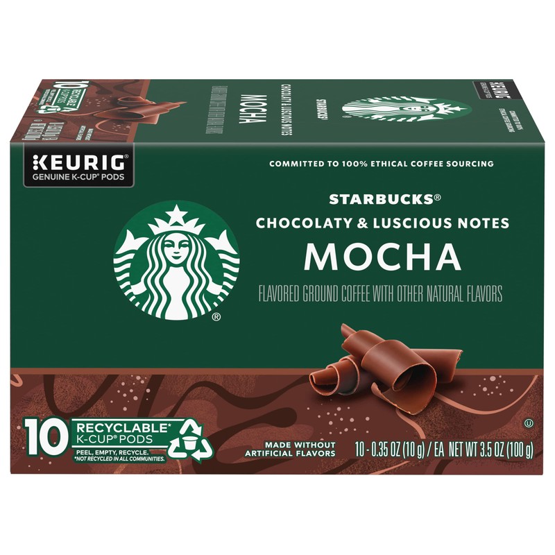 Starbucks Flavored Coffee K-Cup Pods, Mocha Flavored Coffee, Made without