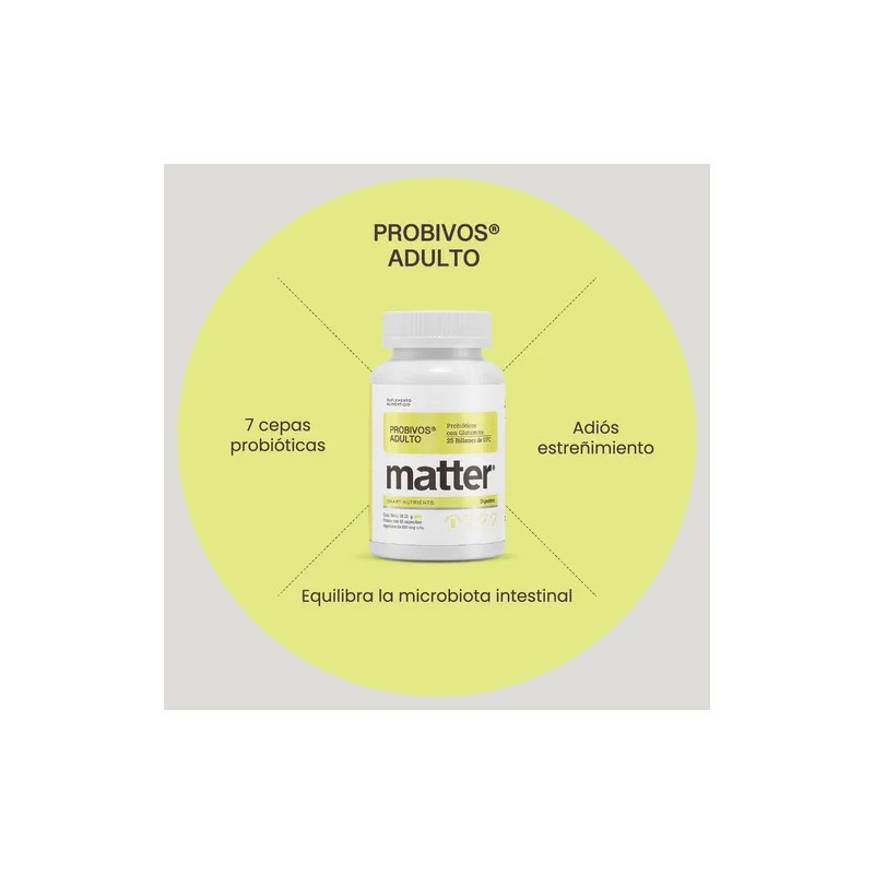 Matter Probivos Adultos Probióticos Con Glutamina 45 Cap Sabor Sin