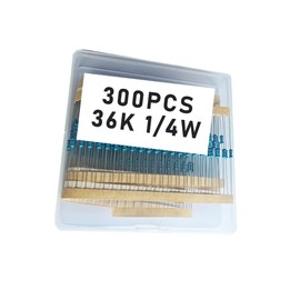 Jiefafa 36k 1/4W, 36k 1/4W, 36k ohm, 36k 1/4W, 36kresistor, 36k ohm resistor, 36k ohm Metal resistor, 36k Metal Film resistors 1/4w(0.25w) 1% tolerance 0.01 MF Metal Film Fixed Resistor 300 pcs