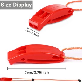Lyfengdeam 6PCS Safety Survival Whistles with Adjustable Reflective Lanyard Emergency Plastic Whistle Marine Whistle.Quick Safety Access for Swimming, Boating, Surfing, Hiking (red)