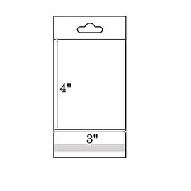888 Display® - 200 Bags of Ultra Clear Treat, Bakery, Candle, soap, Cookie Bags w/Adhesive Seal (3"x4" - 200 Count, Ultra Clear w/White Hanging Header)