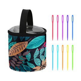 1 Foldable Storage Bag and 10 Knitting Needles, Waterproof Portable Sewing Organizer, Ideal Gift for Sewing Enthusiasts.