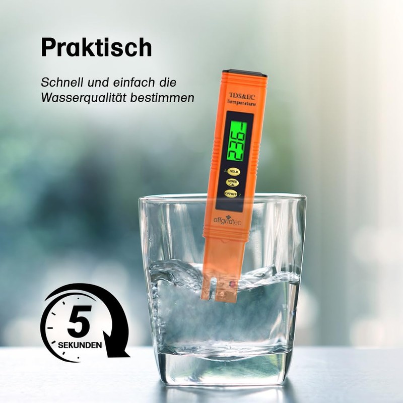 Offgridtec TDS and EC Conductivity Meter for Drinking Water and