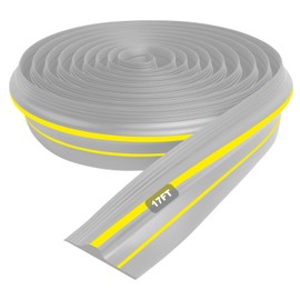 Storystore 17 FT Universal Garage Door Bottom Threshold Seal Strip, DIY Garage Door Seals Bottom Rubber Weather Stripping Replacement, Grey