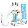 mDesign Plastic Toothpaste and Toothbrush Holder Center with Cup/Cover -