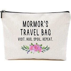 HTDesigns Mormor Travel Bag - Mormor Gift - Grandma Makeup Bag - Birthday Gift Mormor - Mother Day Gift - Travel Cosmetic Bag From Grandchildren