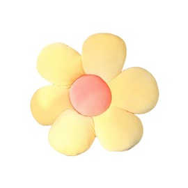 ACYOUNG Flower Floor Cushion Tatami Flower-Shaped Plush Decor Comfortable Seat Cushion for Children's Room Home Sofa Decoration (40 x 40 cm, Yellow & Pink - a)