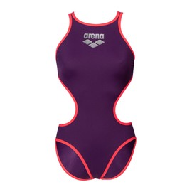 ARENA Women's Standard One Big Logo Swimsuit, Plum/Bright Coral