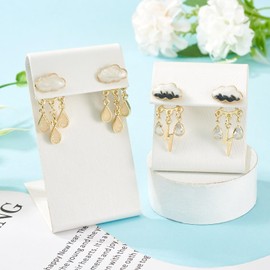 Pandahall 2 Pairs Cute Enamel Cloud Stud Earrings for Women with 925 Sterling Silver Pins, Black White Cloud Weather Raindrops Dangle Drop Earrings Posts for Women Statement Jewelry Gifts