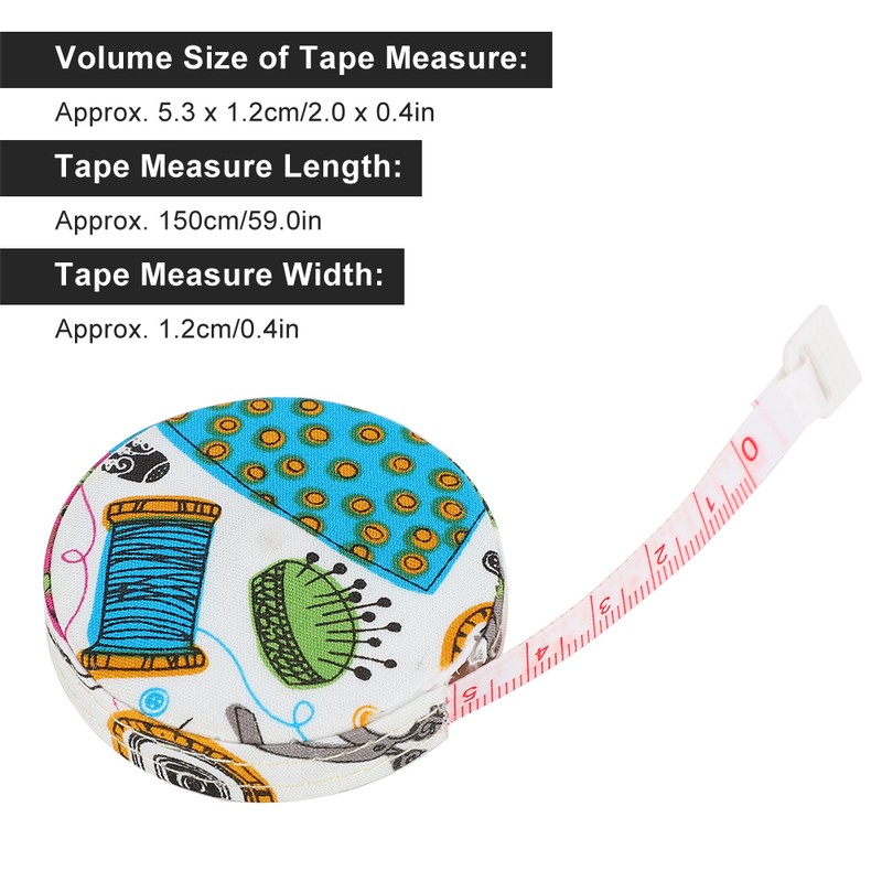 10pcs Tape Measure Portable Retractable Ruler Cloth Body Tape Measure