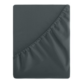 Aisbo King Size Fitted Sheet Dark Grey - Extra Deep Pocket Bed Sheet 16 inch 40 cm - Microfiber Bottom Sheet, 150x200cm