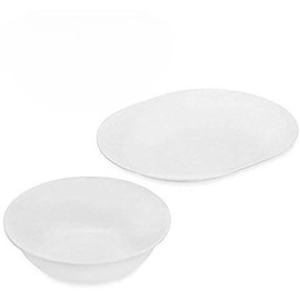 Corelle 12-1/4-Inch Serving Platter, Winter Frost White - 2-Quart Serving Bowl, Winter Frost White - Bundle Set of 2 (1 Serving Platter and 1 Serving Bowl)