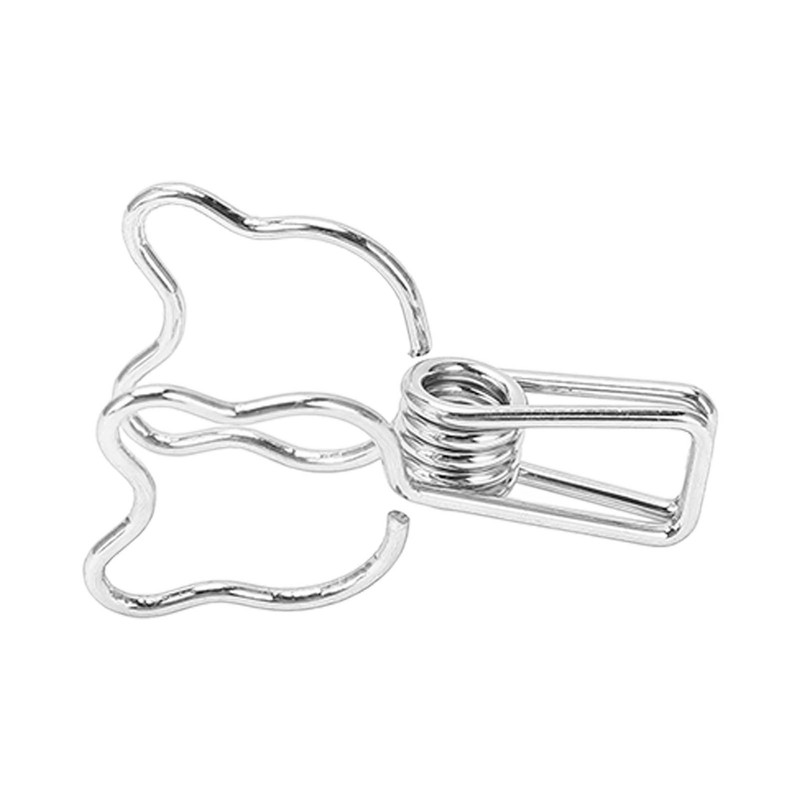 100pcs Binder Clip Hollow Cartoon Bear Long Tail Metal Paper