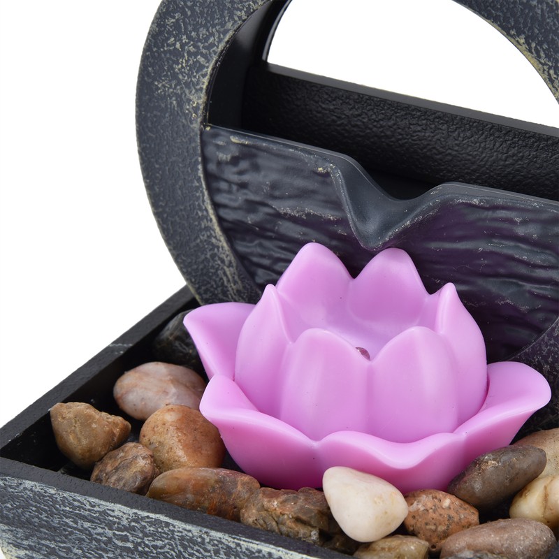 3V USB Plastic Flower Water Fountain LED Tabletop Fountain with