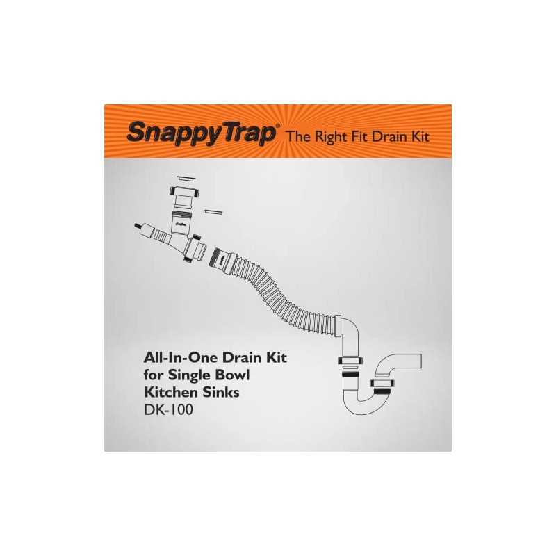 Snappy Trap Single Kitchen Sink Drain Kit, 1-1/2" with Flexible