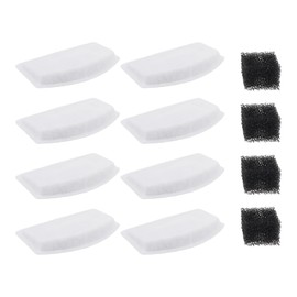 VGOL 8PCS Pet Water Fountain Filters with 4PCS Black Sponge Compatible with ZeePet 100oz/3L Stainless Steel D60/3L Fountain 3.56x2.38x0.47inch