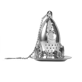 GLOGLOW Cute Stainless Steel Loose Tea Leaf Infuser Ball Strainer Filter Diffuser Herbal Spice Rocket