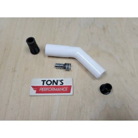 Ton's Performance 10mm White Ignition High Temp Ceramic Spark Plug Wire Boot Terminal Kit 45-Deg